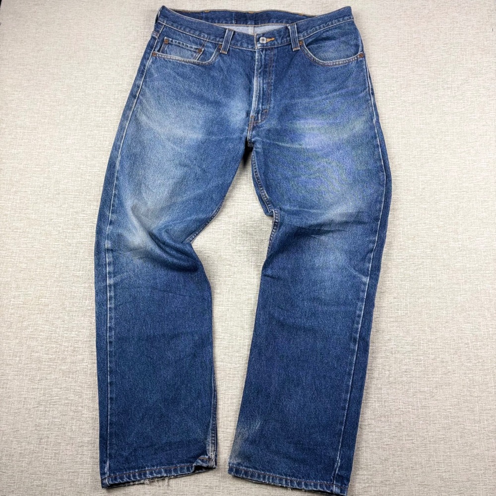 Vintage Levis 505 Mens 38x32 Slight Distress Jeans Thigh Faded Skate Denim